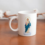 Collection of  beautiful ceramic sublimation children's mugs with Catholic prints to remind us of our faith and to encourage us to pray daily. Dishwasher proof.