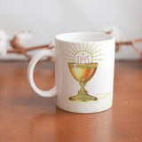 Collection of  beautiful  First Communion ceramic sublimation children's mugs with Catholic prints to remind us of our faith and to encourage us to pray daily. Dishwasher proof.