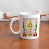 Collection of  beautiful  First Communion ceramic sublimation children's mugs with Catholic prints to remind us of our faith and to encourage us to pray daily. Dishwasher proof.