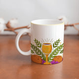 Collection of  beautiful  First Communion ceramic sublimation children's mugs with Catholic prints to remind us of our faith and to encourage us to pray daily. Dishwasher proof.
