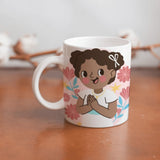 Collection of beautiful First Communion ceramic sublimation children's mugs with Catholic prints to remind us of our faith and to encourage us to pray daily. Dishwasher proof.