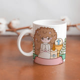 Collection of beautiful First Communion ceramic sublimation children's mugs with Catholic prints to remind us of our faith and to encourage us to pray daily. Dishwasher proof.