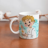 Collection of beautiful First Communion ceramic sublimation children's mugs with Catholic prints to remind us of our faith and to encourage us to pray daily. Dishwasher proof.