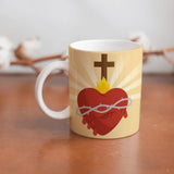 collection of beautiful ceramic sublimation children's mugs with Catholic prints to remind us of our faith and to encourage us to pray daily. Dishwasher proof.