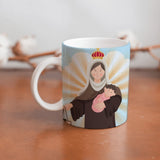 collection of beautiful ceramic sublimation children's mugs with Catholic prints to remind us of our faith and to encourage us to pray daily. Dishwasher proof.