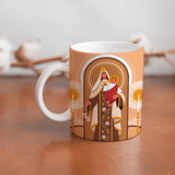 collection of beautiful ceramic sublimation children's mugs with Catholic prints to remind us of our faith and to encourage us to pray daily. Dishwasher proof.