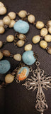 beautiful Catholic Vintage Bohemian Heirloom Rosary made by Kim Williams Rosaries. The Village Artist.