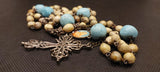 beautiful Catholic Vintage Bohemian Heirloom Rosary made by Kim Williams Rosaries. The Village Artist.