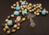 beautiful Catholic Vintage Bohemian Heirloom Rosary made by Kim Williams Rosaries. The Village Artist.