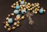 beautiful Catholic Vintage Bohemian Heirloom Rosary made by Kim Williams Rosaries. The Village Artist.