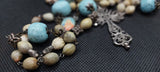 beautiful Catholic Vintage Bohemian Heirloom Rosary made by Kim Williams Rosaries. The Village Artist.