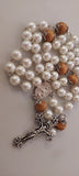 Ivory faux Pearl Immaculate Heart of Mary Wedding Rosary