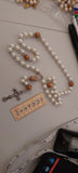 Ivory faux Pearl Immaculate Heart of Mary Wedding Rosary