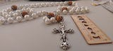 Ivory faux Pearl Immaculate Heart of Mary Wedding Rosary