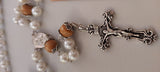 Ivory faux Pearl Immaculate Heart of Mary Wedding Rosary