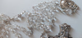 Beautifully detailed one of a kind high quality Swarovski crystal beads, sliver wedding Rosary with stunningly detailed Praying Mary center piece, filigree ornate cross with imbedded diamante wedding rosary. Kim Williams Patenôtrier Rosaries, The Village Artist, Proudly South African, handmade. Catholic Store South African.