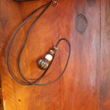 Brassy yellow moon eclipse Pendant Necklace