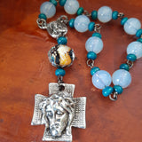 Catholic moon blue sun Pocket Rosary
