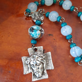 Catholic moon blue sun Pocket Rosary