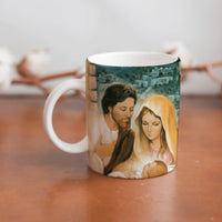 Collection of The Holy Family beautiful ceramic sublimation mugs with Catholic prints to remind us of our faith and to encourage us to pray daily. Dishwasher proof.