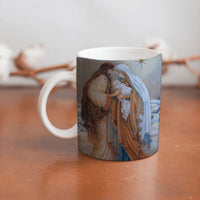 Collection of The Holy Family beautiful ceramic sublimation mugs with Catholic prints to remind us of our faith and to encourage us to pray daily. Dishwasher proof.