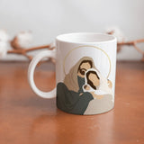 Collection of The Holy Family beautiful ceramic sublimation mugs with Catholic prints to remind us of our faith and to encourage us to pray daily. Dishwasher proof.