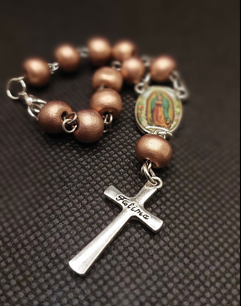 Catholic Travel Rosary with clasp, the Village Artist by Kim Williams