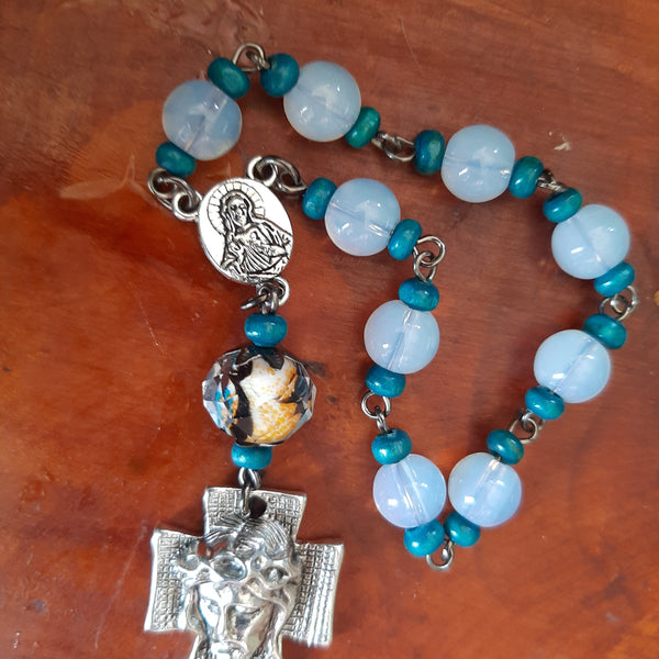 Catholic moon blue sun Pocket Rosary – VILLAGE ARTIST