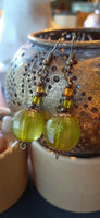 Vintage Yellow Lime-ball  Earrings