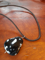 Artic Lava Black and White Pendant Necklace